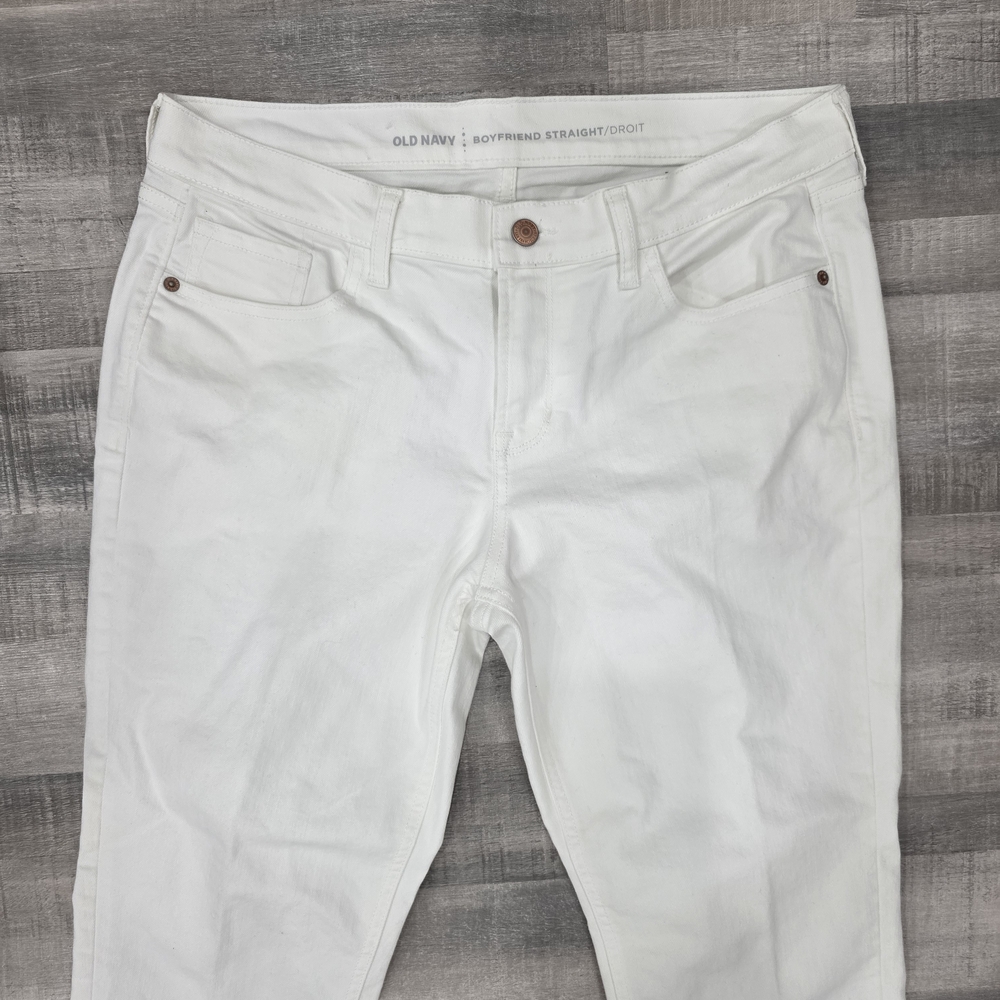 Old Navy Women's White Boyfriend Jeans